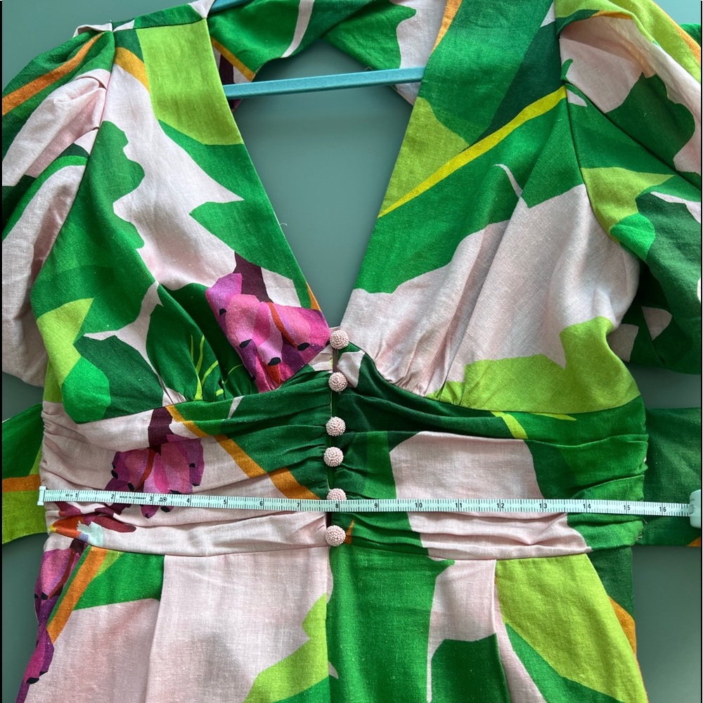 FARM Rio Green and Pink Floral Jumpsuit